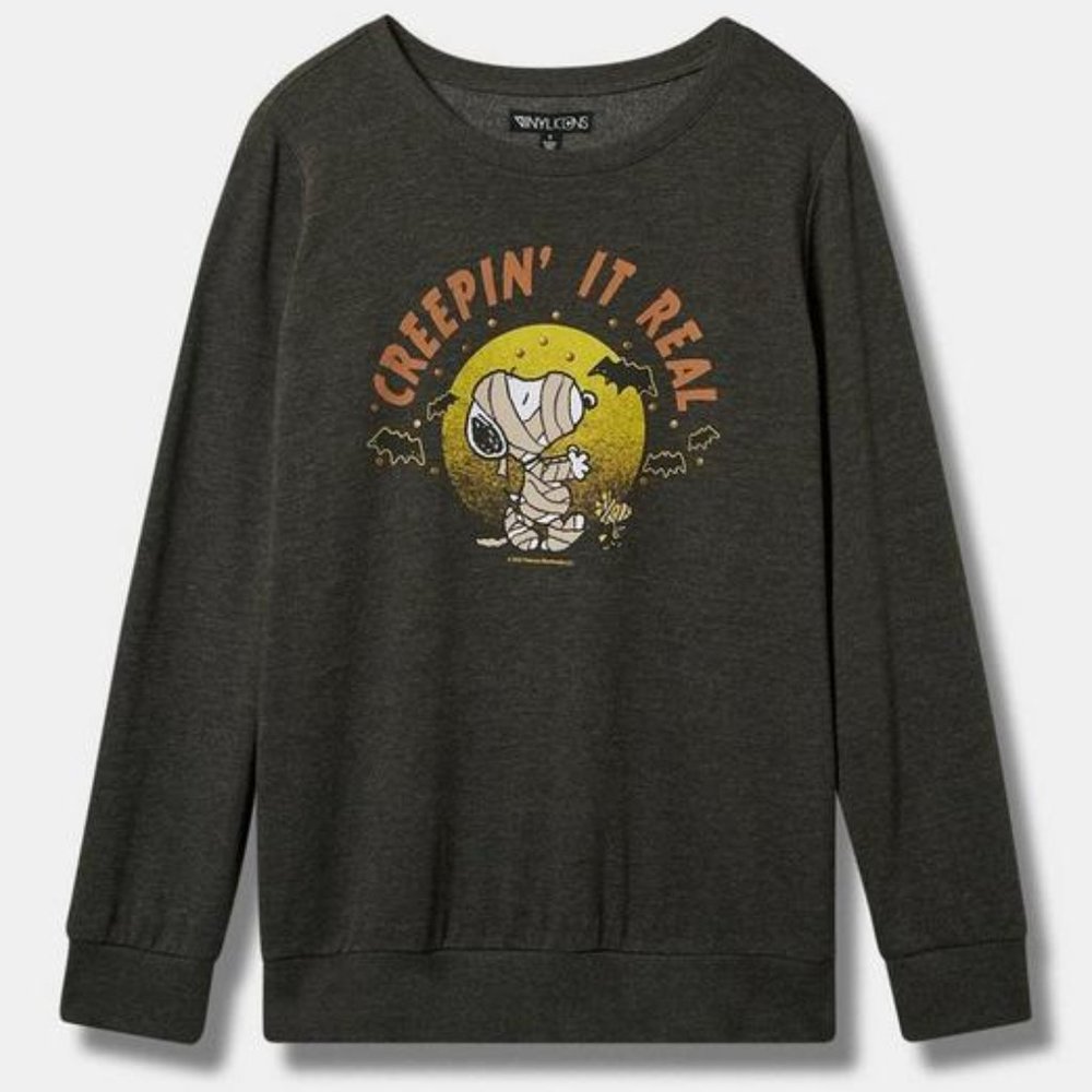 ♥️NWT TORRID SWEATSHIRT - PEANUTS SNOOPY WOODSTOCK MUMMY - HALLOWEEN PLUS SIZE - Picture 6 of 15